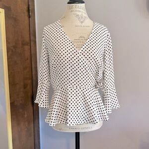 🖤 Heart Polka Dot Wrap Blouse 🖤